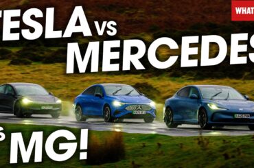 NEW Tesla Model 3 vs Mercedes CLA vs MG IM5 review! | What Car?