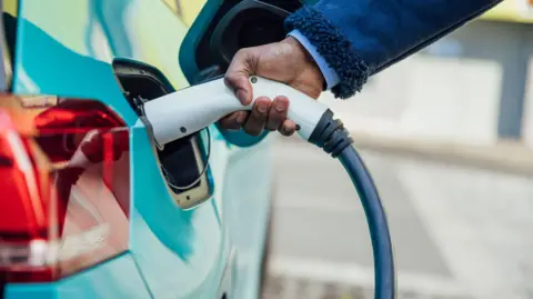 Getty Images A person plugging in their car.