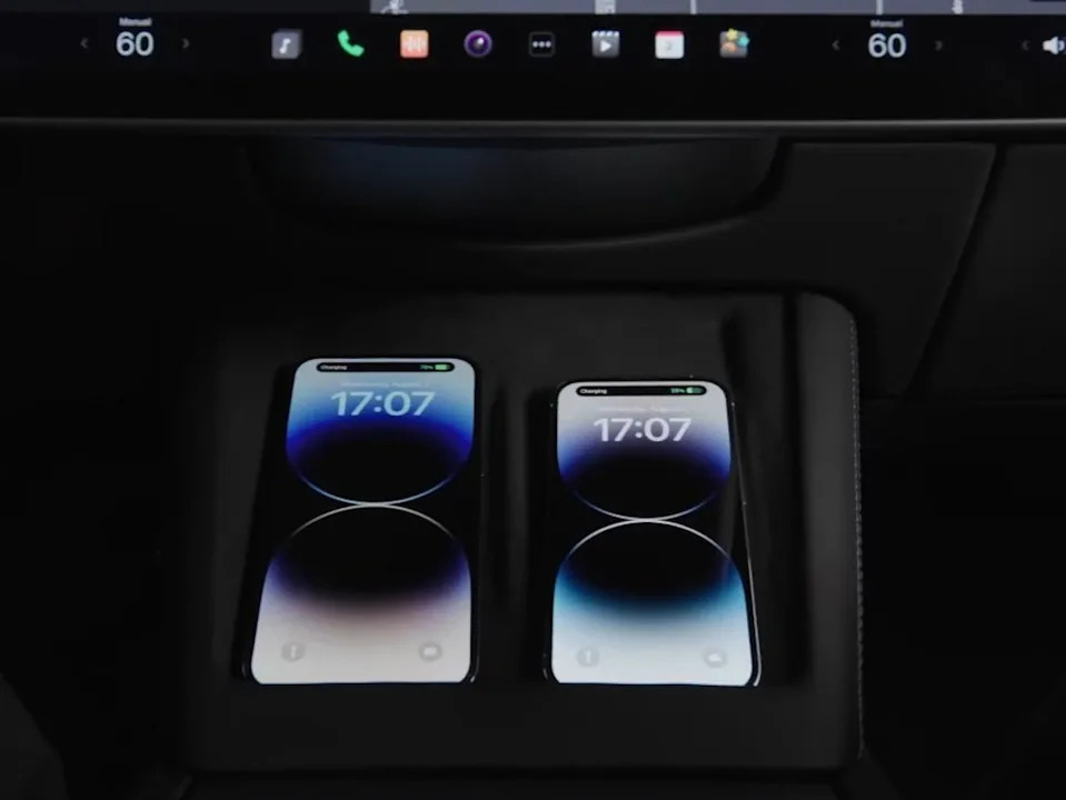 <p>2026 Tesla Model 3 interior center console wireless chargers</p><p><a href="https://www.tesla.com/model3" rel="nofollow noopener" target="_blank" data-ylk="slk:Tesla;elm:context_link;itc:0;sec:content-canvas" class="link ">Tesla</a></p>