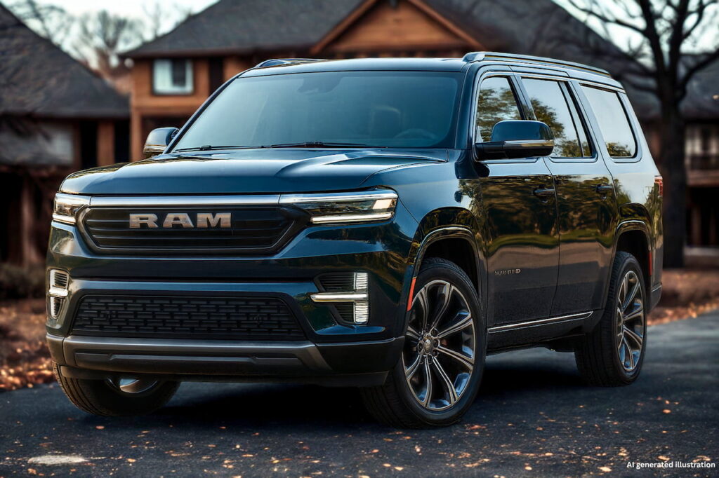 Ram Ramcharger SUV EREV illustration 2028 launch