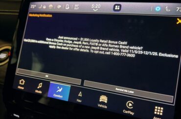 Stellantis Is Spamming Owners’ Screens With Pop-Up Ads for New Car Discounts