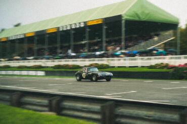 Jag E-type tearing it up at Goodwood Revival