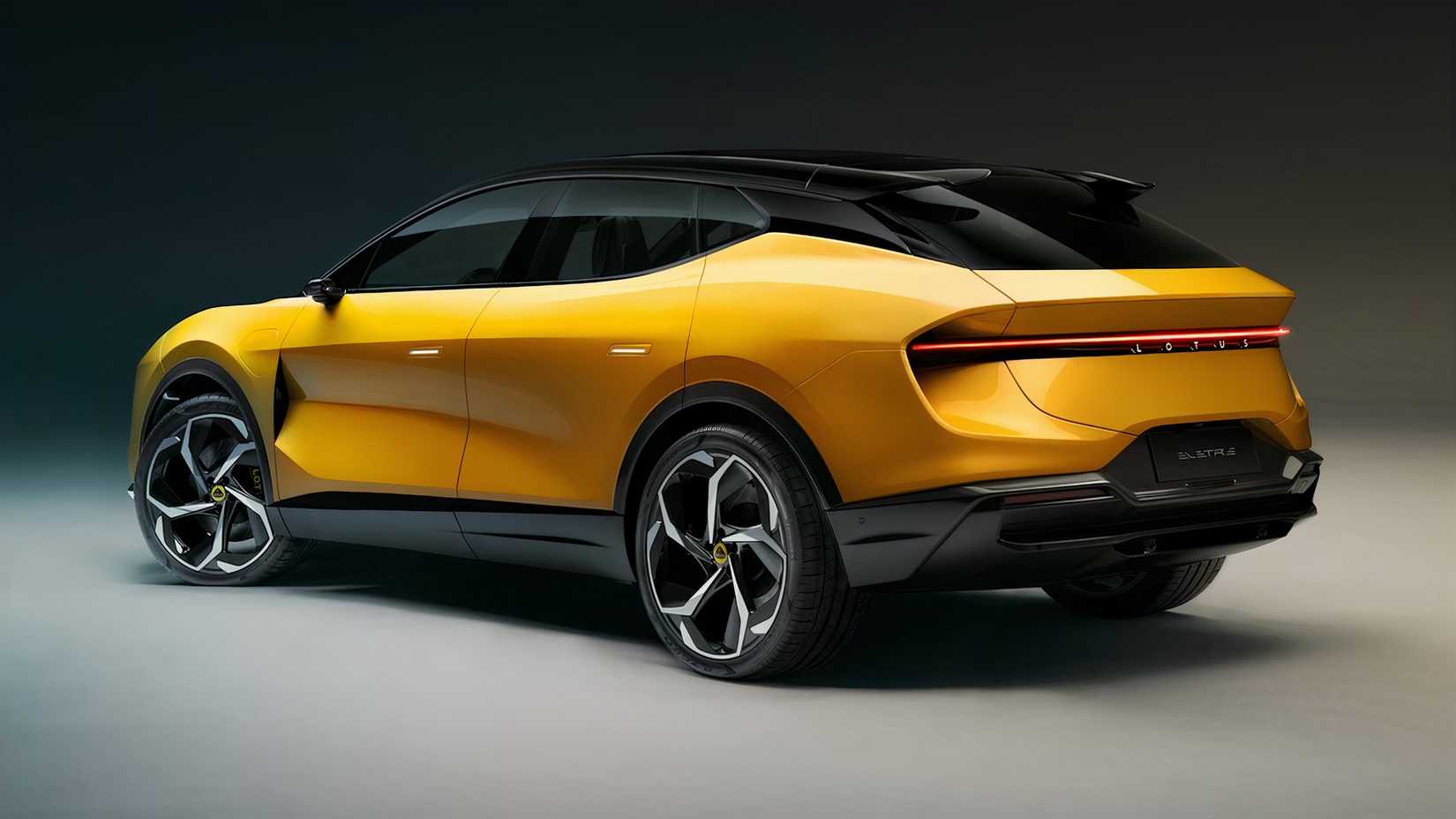 2025 Lotus Eletre Yellow Rear Angled View