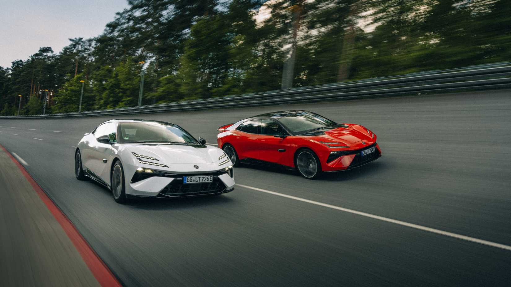 2025 Lotus Emeya Cars On Track Front 3/4 Shot