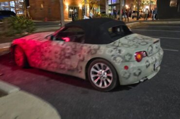 Why did someone leaf this convertible top and BMW wheels in this CVS parking lot in Lancaster city