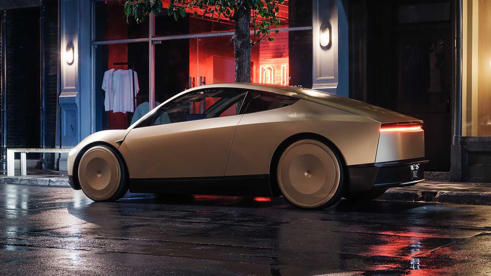 2024 Tesla Cybercab rear, three-quarter