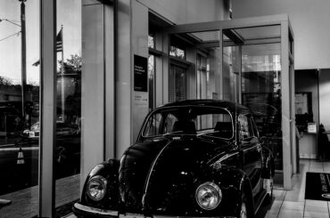 VW Bug in the service center where we dropped  off our car today!