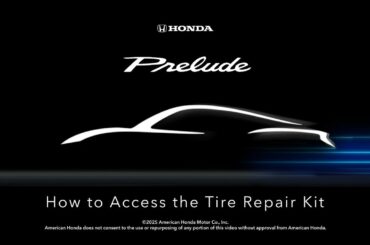 The All-New Prelude: How to Access the Tire Repair Kit