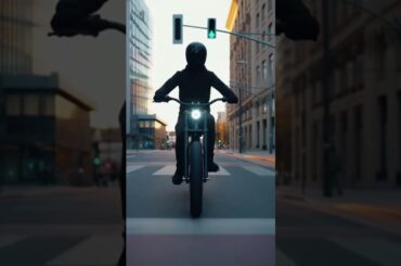 Exploring the City on a Futuristic Electric Chopper Bike