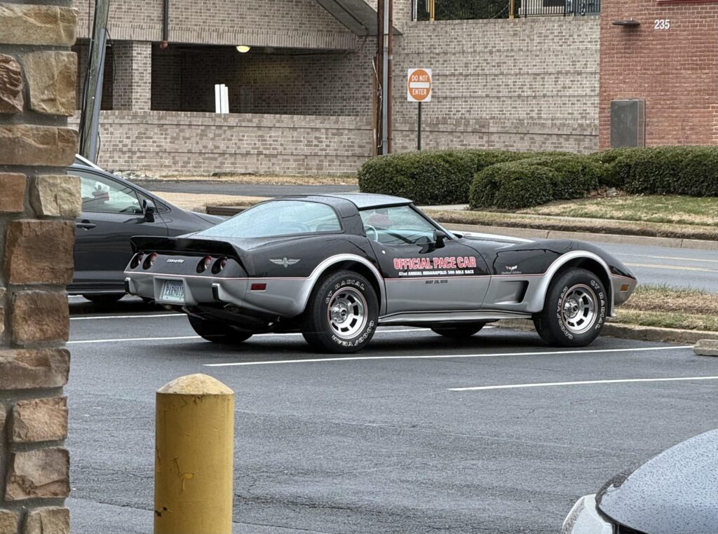 My wife just saw this [Chevy Corvette] official pace car of the `78 Indy 500