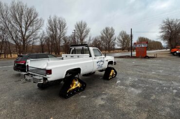 [Chevrolet C/K] with very cool track conversion. Near Lone Pine California.
