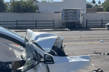 Video shows Tesla swerving head-on into dump truck before Scottsdale crash
