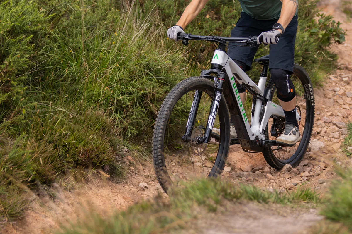 Forestal e-Cygnus Diode electric mountain bike ridden by male mountain biker