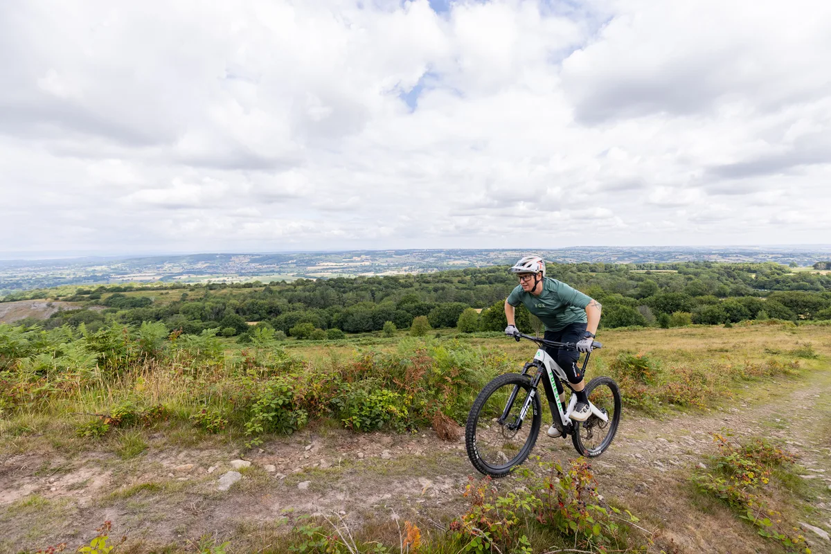 Forestal e-Cygnus Diode electric mountain bike ridden by male mountain biker