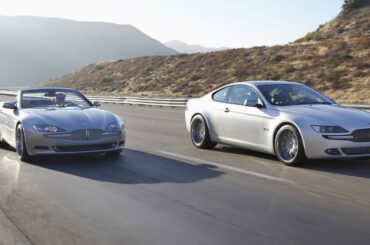 The Fisker Latigo and Fisker Tramonto were limited-edition, coach-built luxury sports cars produced by Fisker Coachbuild in the mid-2000s.  The Tramonto was a two-seat roadster based on the Mercedes-Benz SL 55 AMG, while the Latigo was a coupe based on the BMW 6-Series.