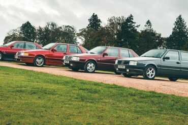 Four classics star from eighties : Alfa Romeo 164 Cloverleaf, Lancia Thema 8.32, Saab 9000 Carlsson and Fiat Croma CHT.