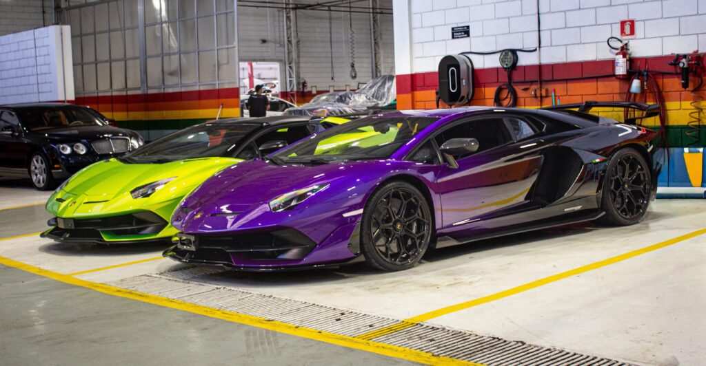 Two [Lamborghini Aventador SVJ] together