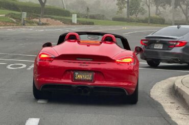 A [Porsche 718 Spyder] out for a drive