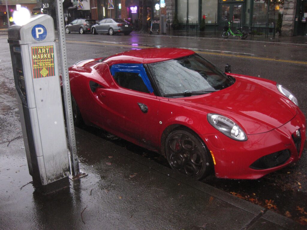 spotted the messed up [Alfa Romeo 4C] somebody posted recently while exploring seattle today