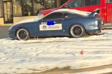 Look at this snow covered [Toyota Supra] being used as a billboard :/