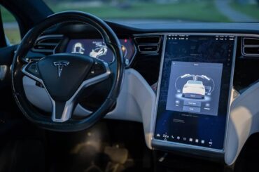 Interior of a Tesla car.