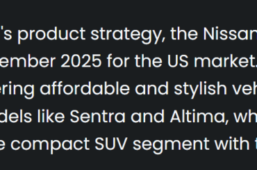 Nissan ends production of the Versa for the US market.