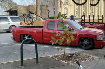 We have a customer at the shop I manage who is disabled. Bagged truck with a wheelchair crane. Thought maybe yall would get a kick out of it.