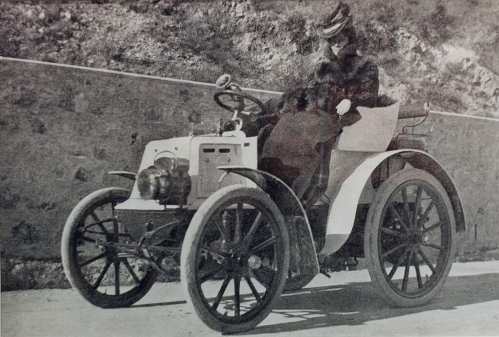 Virginia Fair Vanderbilt Cruising in a 6HP Panhard-Levassor, 1900 in Newport, Rhode Island