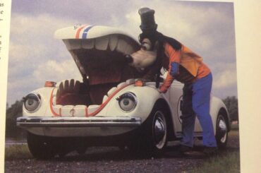 This absolutely cursed Herbie the Love Bug built from a Volkswagen Super Beetle. Look out, Goofy!