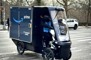 An Amazon Delivery Scooter in New York, US