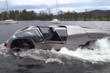 The TVR Scamander is a one-off amphibious prototype from the British sports car maker that has three seats, two-wheel drive, and a sliding canopy.