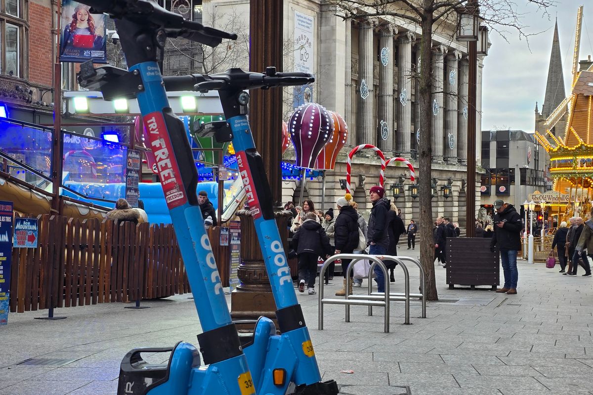 E-scooters in Old Market Square 