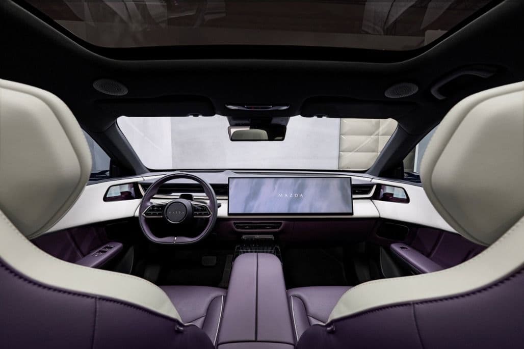 Mazda CX-6e interior showing 26-inch dashboard display