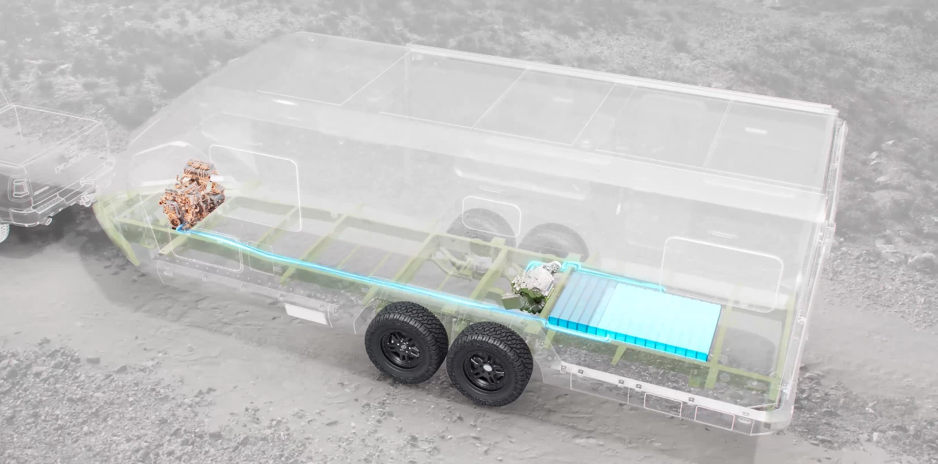 Once the battery gets too low, the engine-generator kicks on and charges it up back to full