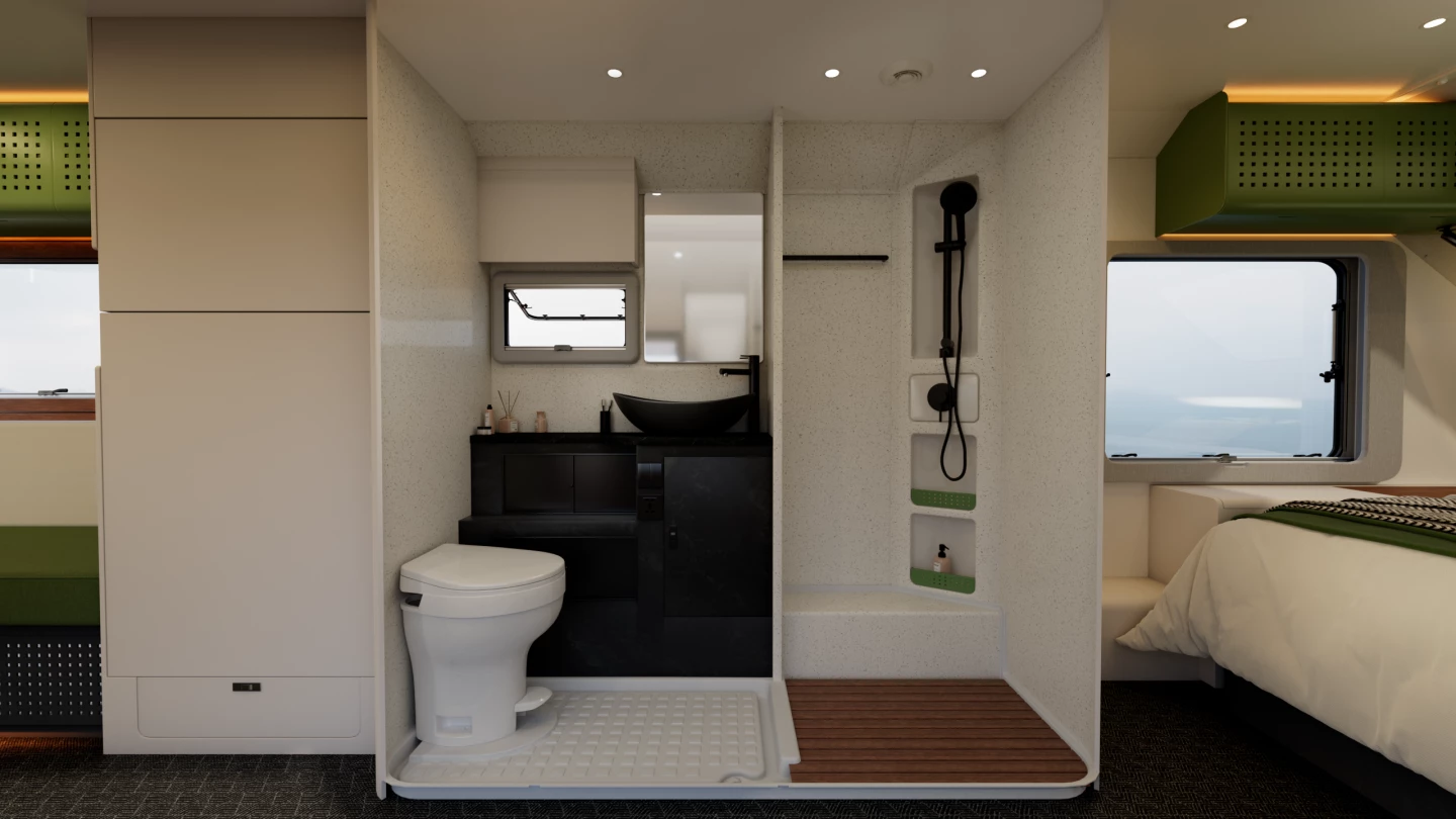 A look at the dry bathroom design