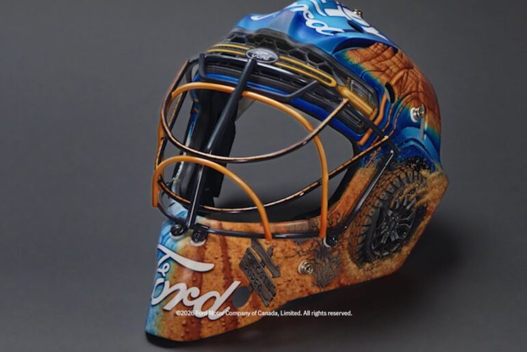 A Custom Goalie Mask Inspired by the Ford F-150® Tremor®