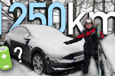 Langstrecke Elektroauto bei -14 Grad in die Alpen.
