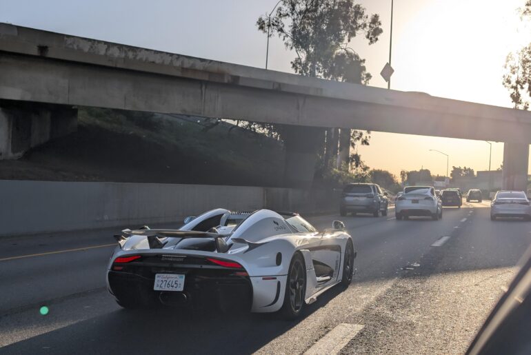 [Koenigsegg Regera] on the freeway