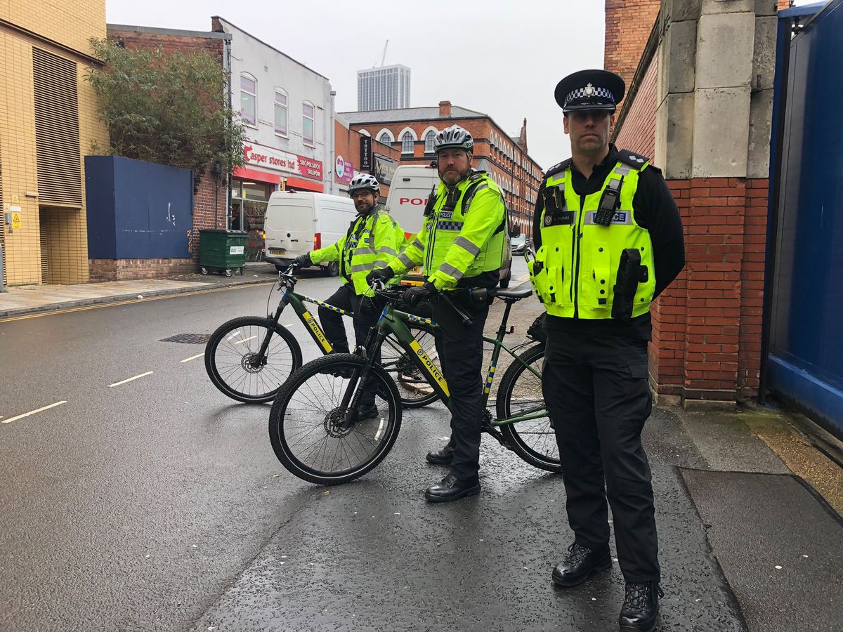 BirminghamLive joined West Midlands Police's new e-bike patrol officers on October 14. The force has purchased six e-bikes to assist officers. Pictured L to R: Constable Tom Foulds, Sergeant Dave Gregory and Inspector Dan Thomas
