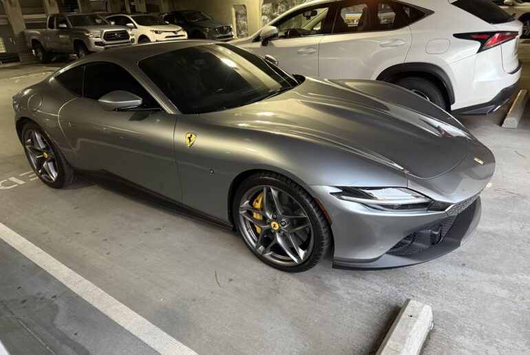 [Ferrari Roma] my neighbor works for a used car dealership. It’s not uncommon for them to bring home exotic cars.