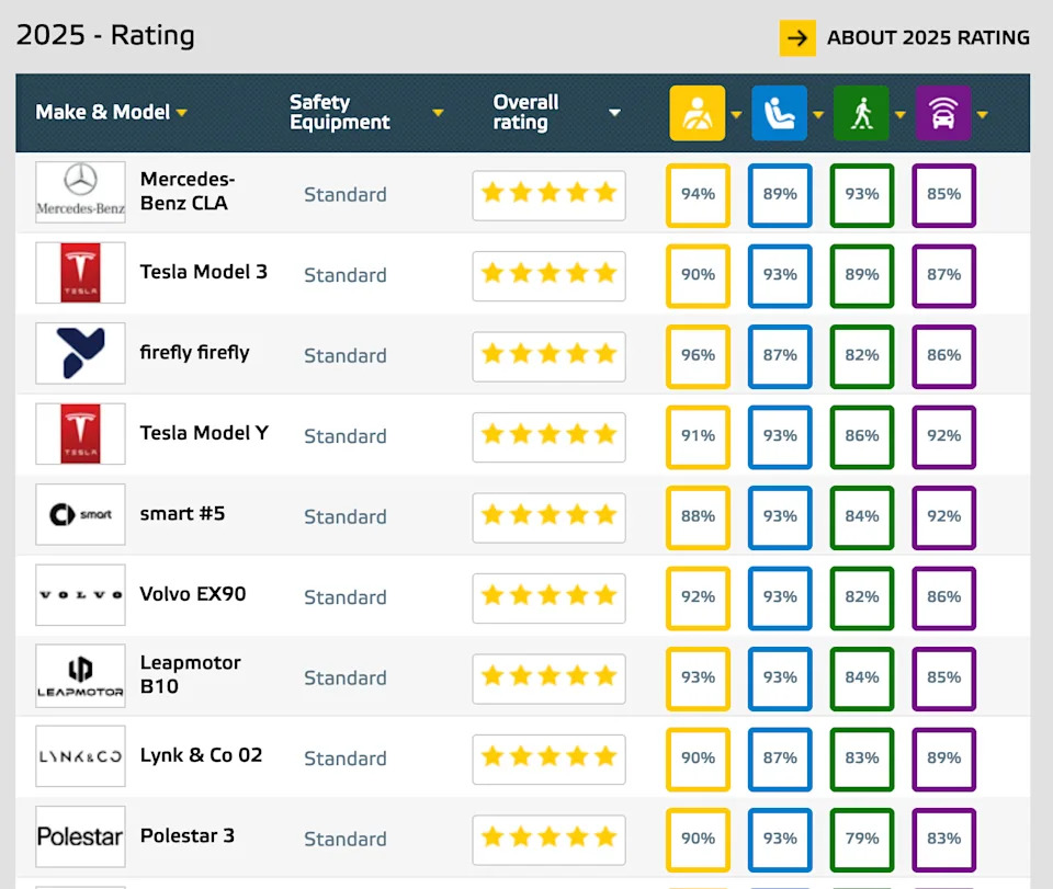 Euro NCAP safety ratings assess vehicles on various safety aspects. (Euro NCAP)