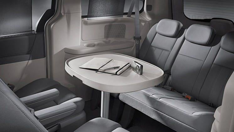 Fun fact: the Chrysler town and country/ dodge grand caravan use to have an option that you could get a table.