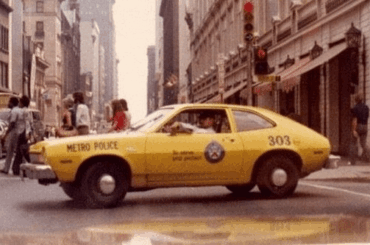 Mid-'70s Ford Pinto serving as a Toronto Metro Police car in 1980.