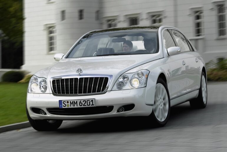 2008-2012 Maybach 62 Landaulet. Only 22 models being made. Revealed as concept, it was powered by a 6.0 V12 AMG sourced engine.