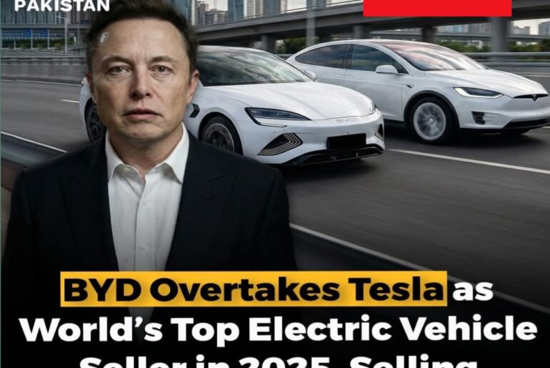 BYD Overtakes Tesla as World's Top Electric Vehicle Seller in 2025, Selling 2.26 Million Vehicles