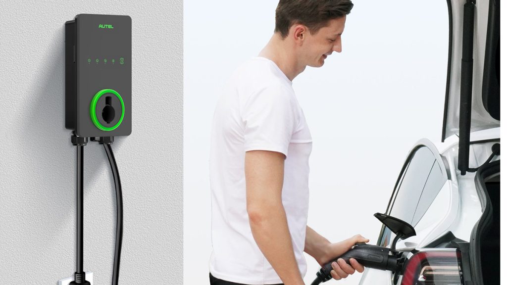 man charging EV with Autel EV Charger
