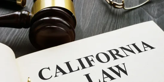 Book saying California law with gavel
