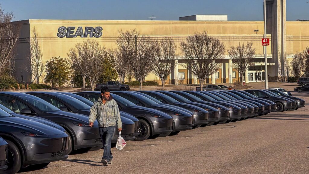 Lonely fleet of Teslas sits parked and unsold at Raleigh’s Triangle Town Center