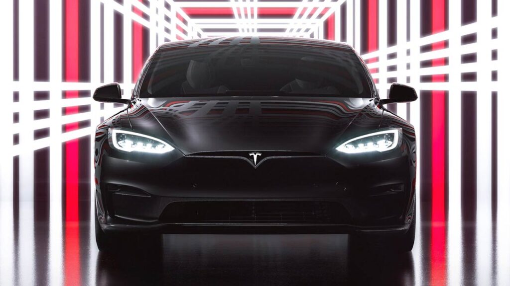 Tesla Model S Plaid event promotion image.