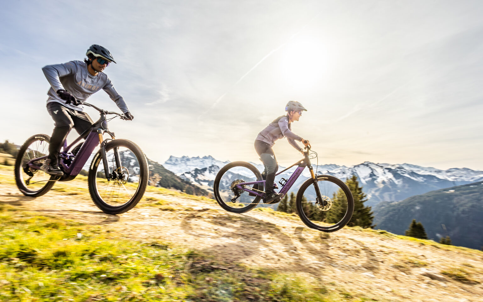 two riders on the new Mondraker Scree that is geared toward beginner e-bikers